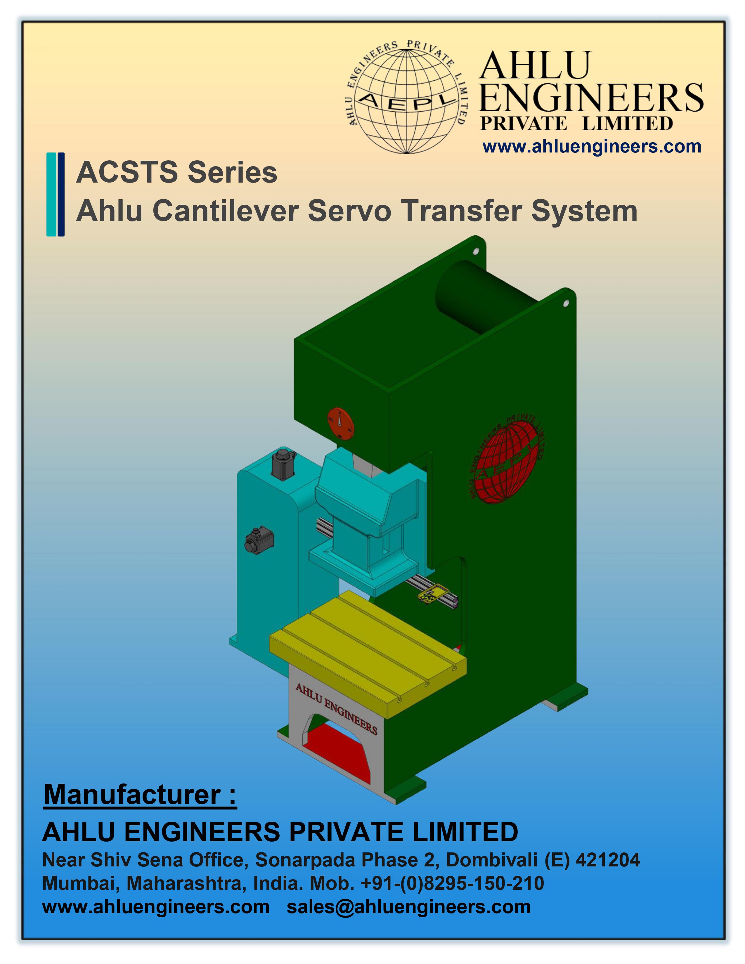 Ahlu Cantilever Servo Transfer System- ACSTS Series Catalogue